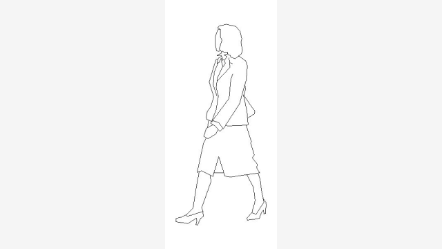 Bloco DWG Pessoas Dpw8 Figura Humana Detalhada