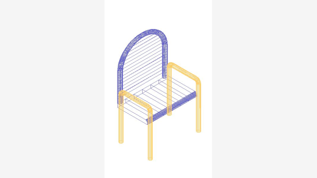 Silla 000 - Bloco 3D DWG de Cadeira Moderna