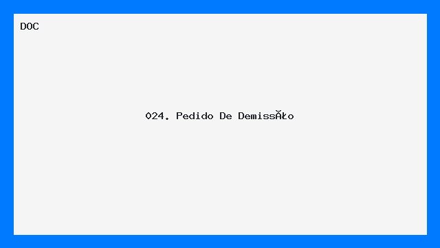 Modelo de Pedido de Demissão Profissional DOC