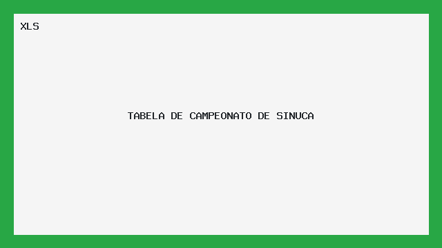 Tabela de Campeonato de Sinuca XLS - Gestão e Classificação