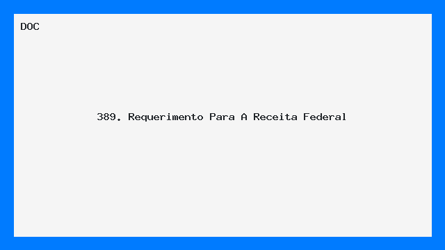 Requerimento à Receita Federal — Modelo DOC Pronto para Uso