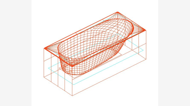 Banheira 3D Modelo Banera 030 DWG