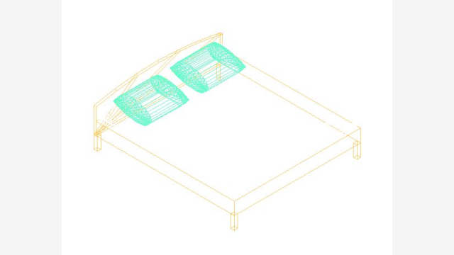 Cama 3D DWG Detalhada para Projetos