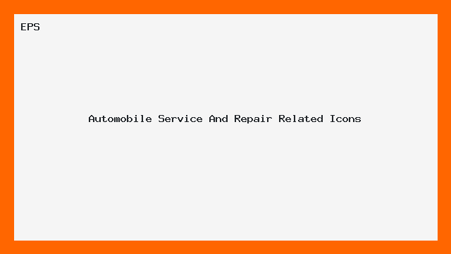 Automobile Service And Repair Related Icons
