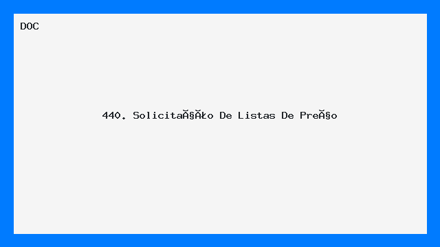 Solicitação de Listas de Preço Modelo Profissional