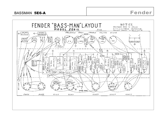 Esquema Fender Bassman 5E6-A PDF - Diagrama Completo