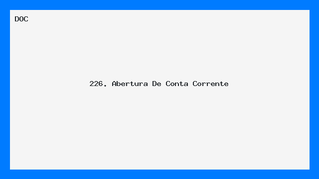 Modelo de Carta Abertura de Conta Corrente Documento DOC