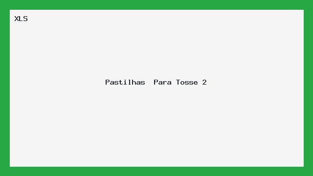 Planilha Pastilhas Para Tosse 2 — Controle e Inventário XLS