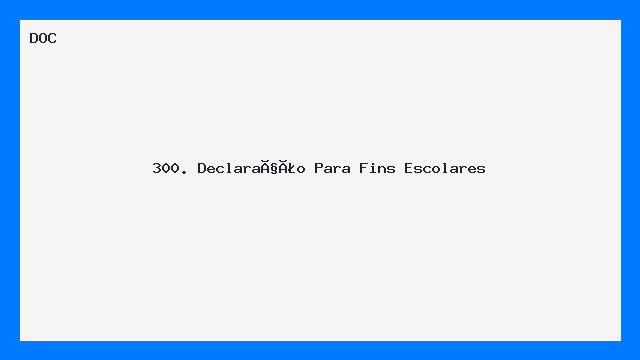 Declaração Escolar Modelo Pronto para Impressão