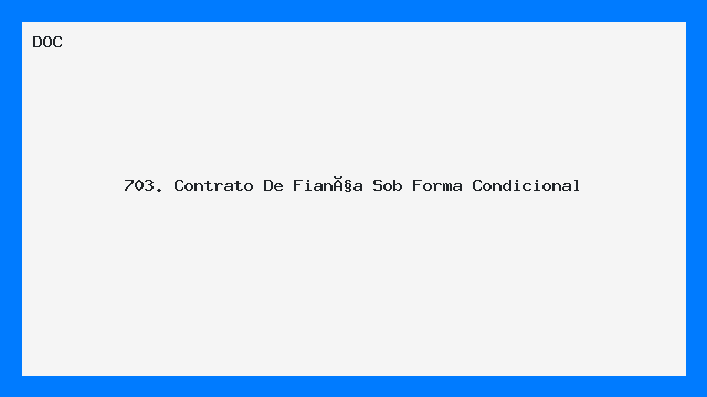 Contrato de Fiança Condicional Modelo DOC Pronto para Uso