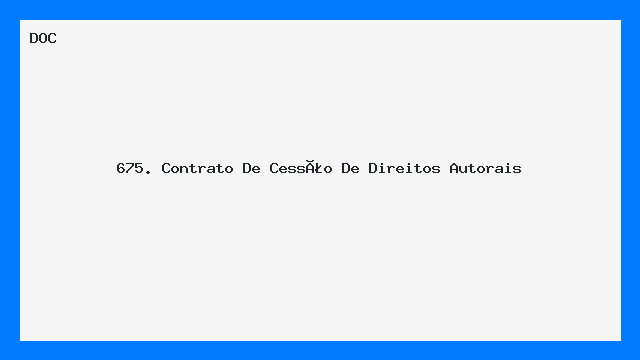 Modelo de Contrato de Cessão de Direitos Autorais DOC