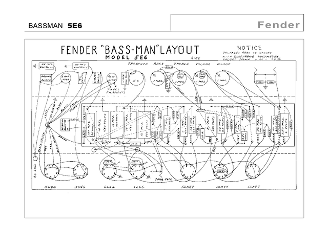 Esquema Fender Bassman 5E6 — Diagrama PDF Completo
