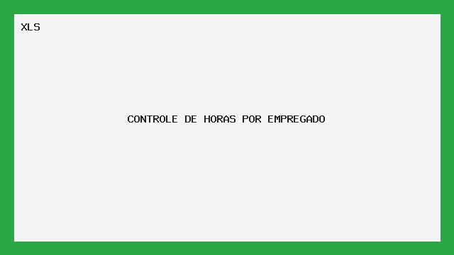 Planilha XLS Controle de Horas por Empregado