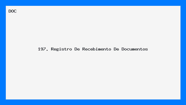 Registro de Recebimento de Documentos – Modelo Pronto DOC