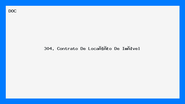 Contrato de Locação de Imóvel Modelo Pronto DOC