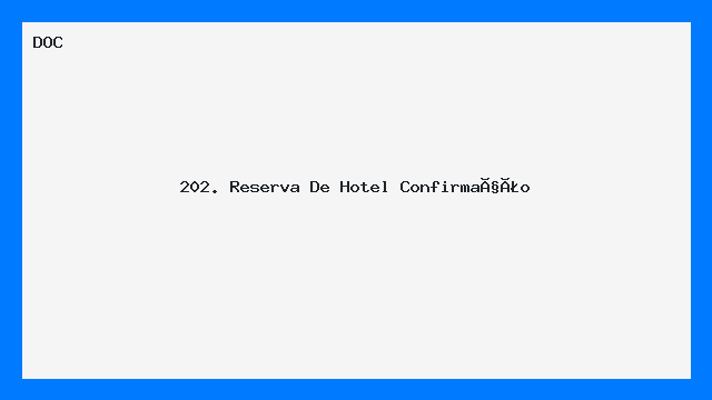 202. Reserva De Hotel   Confirmação