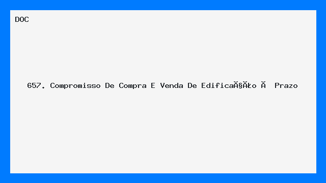 Compromisso de Compra e Venda de Edificação à Prazo - Modelo DOC