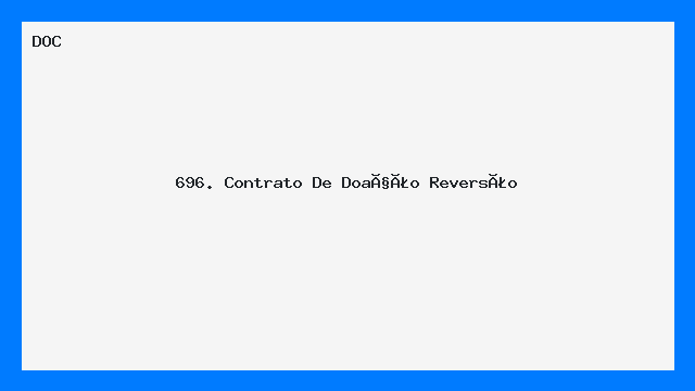 696. Contrato De Doação   Reversão