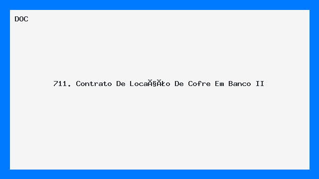 Contrato de Locação de Cofre Bancário Modelo Pronto