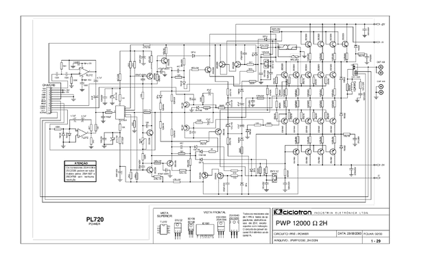 Esquema Ciclotron PWP12000 Amplificador 2H (PDF)