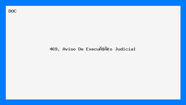 Aviso de Execução Judicial Modelo DOC Profissional