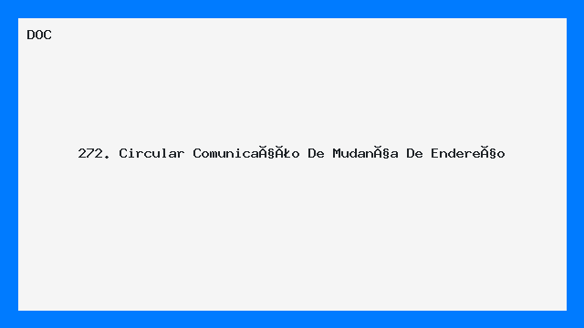 272. Circular   Comunicação De Mudança De Endereço