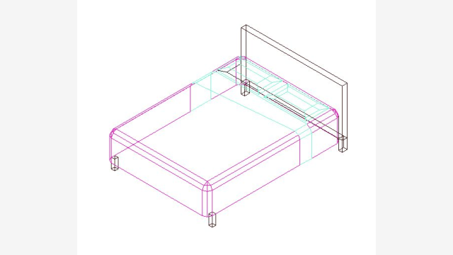 Cama 3D DWG - Modelo detalhado para projetos