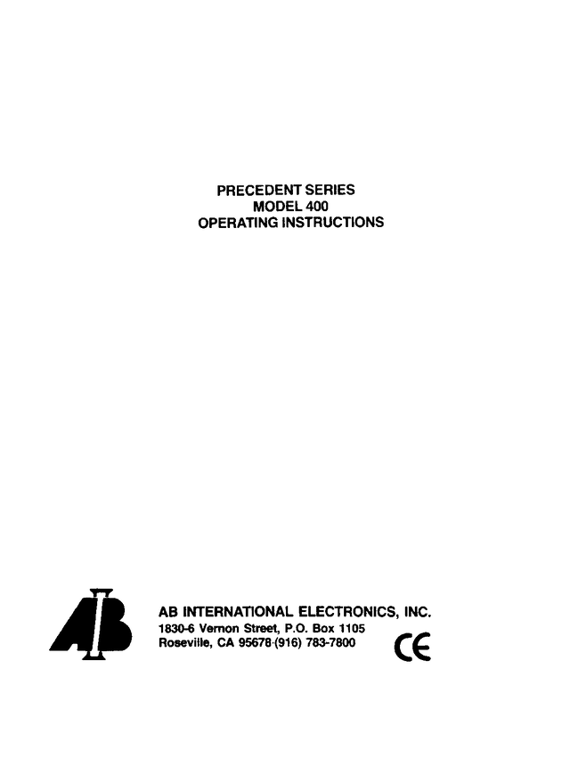 Ab International Amplificador 400   Esquema