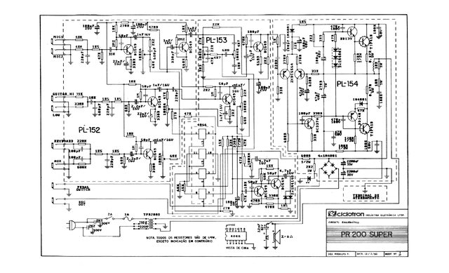 Esquema Ciclotron Amplificador PR200 Super PDF