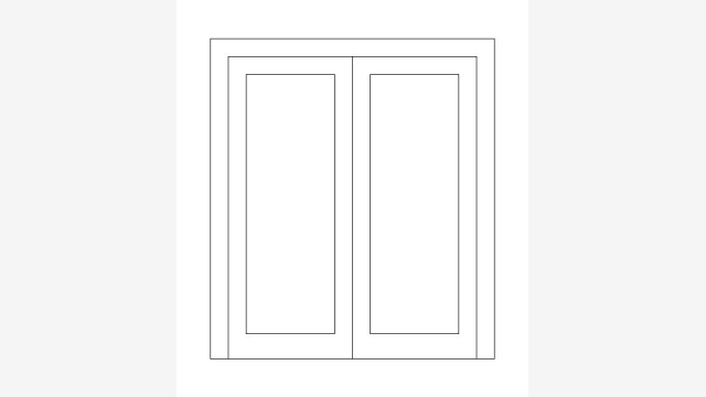 Desenho DWG de Janela J Abrir Ja32 Bloco construtivo